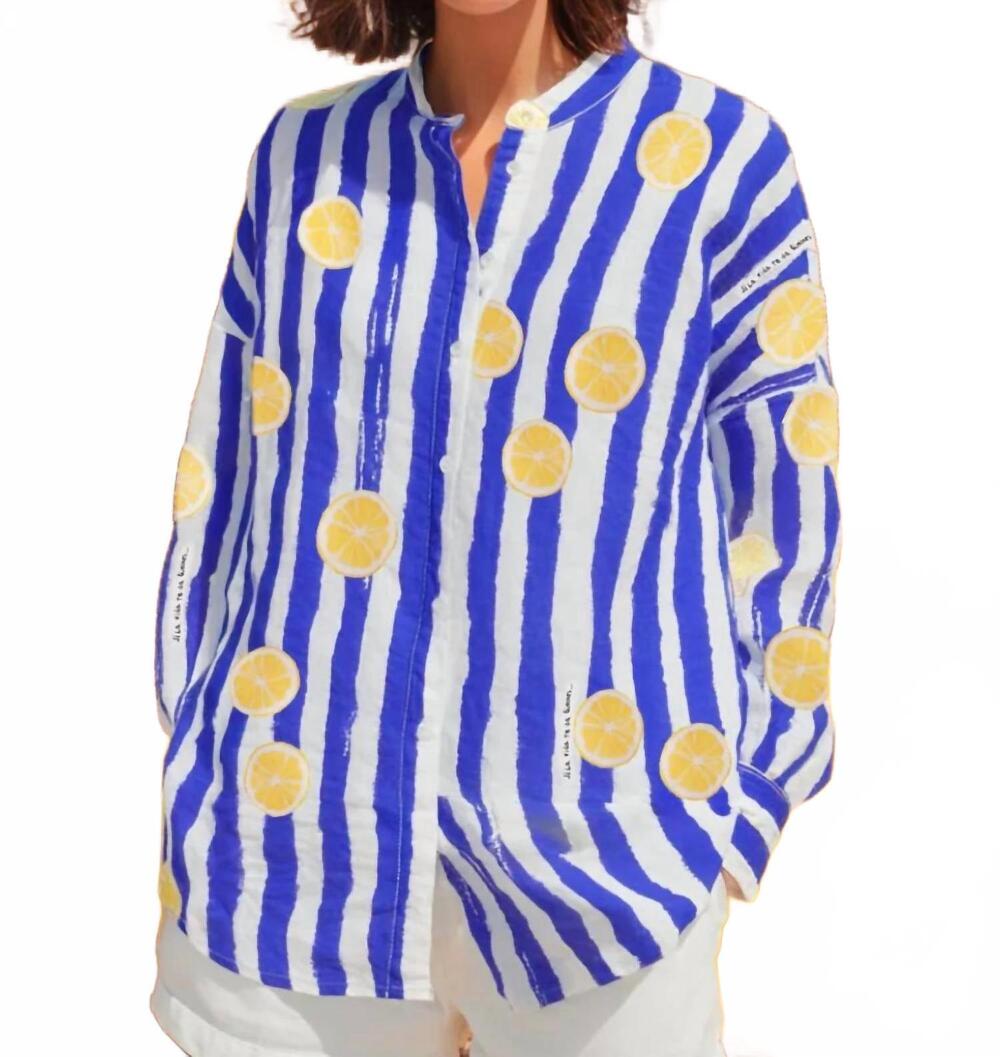 NEW VILAGALLO striped lemon shirt in blue/yellow